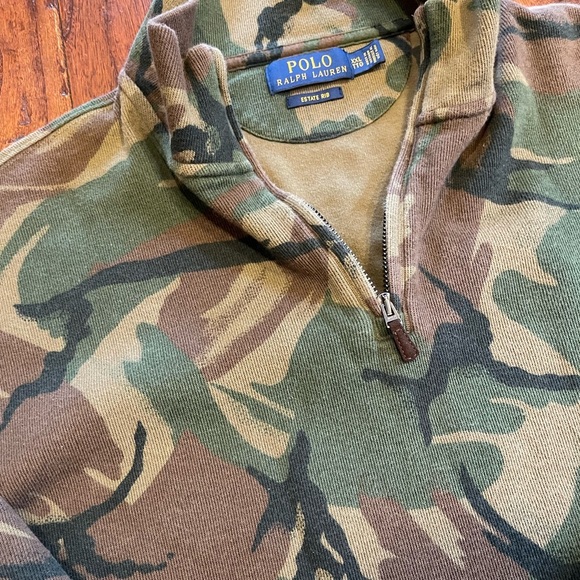Polo Ralph Lauren Camo Camouflage Mens XXL Estate Rib 1/4 Zip Sweatshirt - Picture 3 of 10